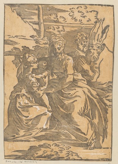 Święta kobieta przyjmuje dziecko Chrystusa autorstwa Antonio da Trento (possibly)