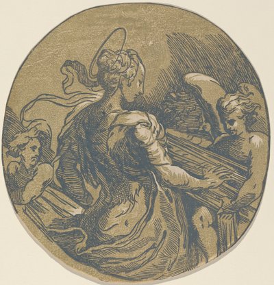 Święta Cecylia, pierwsza połowa XVI wieku. autorstwa Antonio da Trento