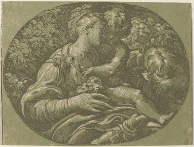Dziewica z różą autorstwa Antonio da Trento after Parmigianino