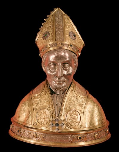 Relikwiarz popiersia Ignacego z Antiochii (ok. 35-110) (Popiersie relikwiarz Ignacego z Antiochii) Złota miedziana rzeźba przypisywana Antonio di Salvi, szkoła toskańska XV-wiecznej Florencji, Museo Nazionale del Bargello, n. inw. 4 OR autorstwa Antonio di Salvi