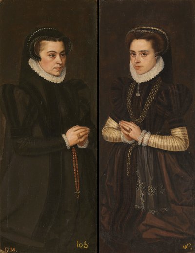 Małgorzata Parmeńska i Maria Portugalska, żona Aleksandra Farnese autorstwa Antonis Mor