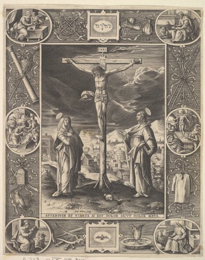 Chrystus na krzyżu przed 1586 rokiem. autorstwa Antonius Wierix