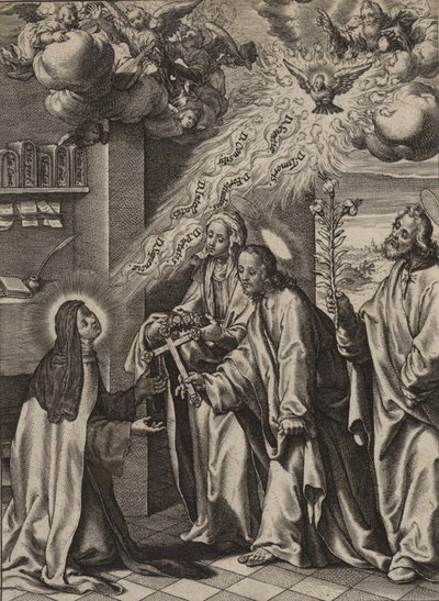 Wizja św. Teresy, 1570-1604. autorstwa Antonius Wierix
