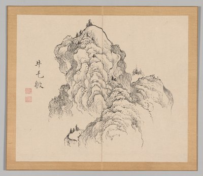 Podwójny Album Studiów Krajobrazowych wg Ikeno Taiga, tom 1 k. 16, XVIII w. autorstwa Aoki Shukuya
