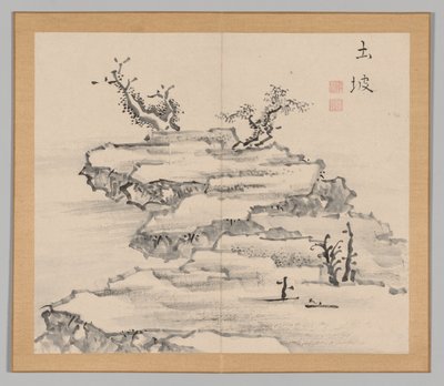 Podwójny Album Studiów Krajobrazowych wg Ikeno Taiga, t. 1 k. 21, XVIII w. autorstwa Aoki Shukuya