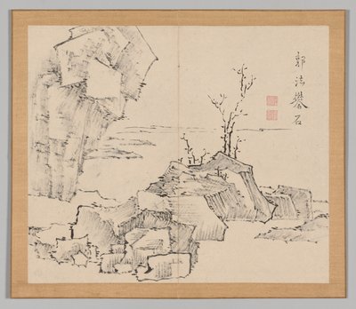 Podwójny Album Studiów Krajobrazowych wg Ikeno Taiga, t. 1 k. 23, XVIII w. autorstwa Aoki Shukuya