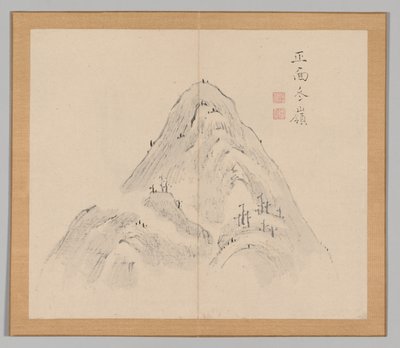 Podwójny Album Studiów Krajobrazowych wg Ikeno Taiga, t. 1 k. 24, XVIII w. autorstwa Aoki Shukuya