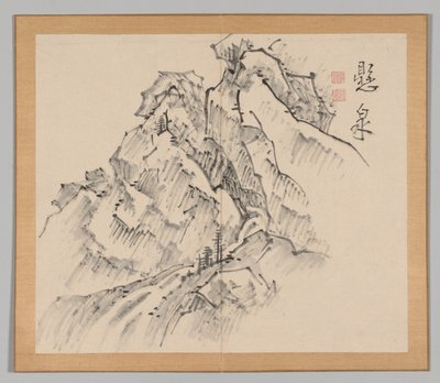 Podwójny Album Studiów Krajobrazowych wg Ikeno Taiga, t. 1 k. 26, XVIII w. autorstwa Aoki Shukuya