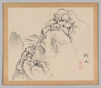 Podwójny Album Studiów Krajobrazowych wg Ikeno Taiga, t. 1 zeszyt 27, XVIII w. autorstwa Aoki Shukuya