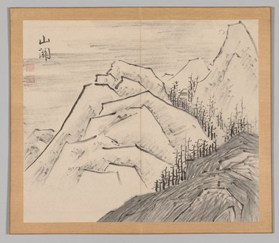 Podwójny Album Studiów Krajobrazowych wg Ikeno Taiga, t. 1 k. 29, XVIII w. autorstwa Aoki Shukuya