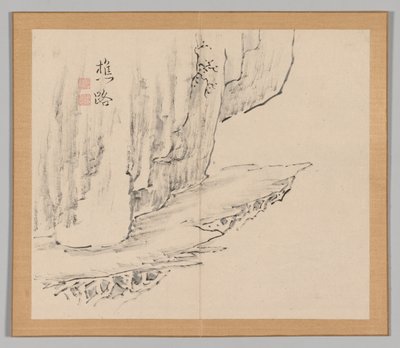 Podwójny Album Studiów Krajobrazowych wg Ikeno Taiga, t. 1 k. 31, XVIII w. autorstwa Aoki Shukuya