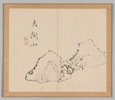 Podwójny Album Studiów Krajobrazowych wg Ikeno Taiga, t. 1 k. 6, XVIII w. autorstwa Aoki Shukuya
