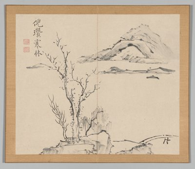 Podwójny Album Studiów Krajobrazowych wg Ikeno Taiga, t. 2 s. 11, XVIII w. autorstwa Aoki Shukuya