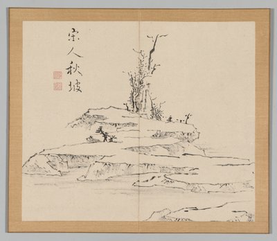 Podwójny Album Studiów Krajobrazowych wg Ikeno Taiga, t. 2 s. 12, XVIII w. autorstwa Aoki Shukuya