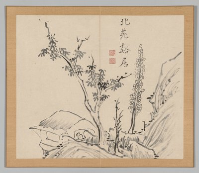 Podwójny Album Studiów Krajobrazowych wg Ikeno Taiga, t. 2 k. XIII, XVIII w. autorstwa Aoki Shukuya