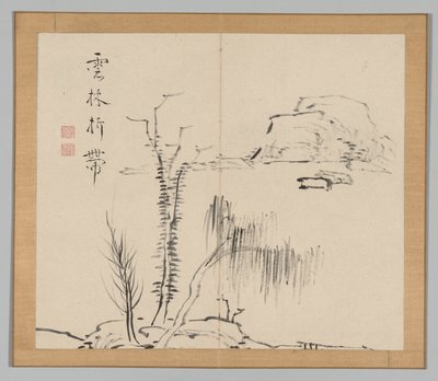 Podwójny Album Studiów Krajobrazowych wg Ikeno Taiga, t. 2 k. 16, XVIII w. autorstwa Aoki Shukuya