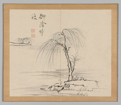 Podwójny Album Studiów Krajobrazowych wg Ikeno Taiga, t. 2 s. 18, XVIII w. autorstwa Aoki Shukuya