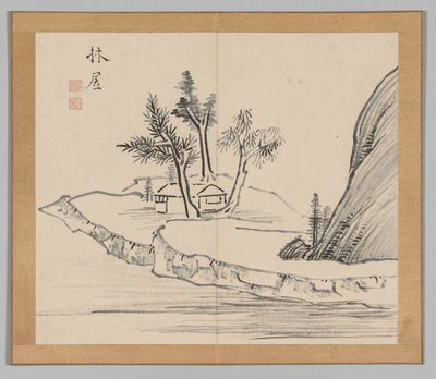 Podwójny Album Studiów Krajobrazowych wg Ikeno Taiga, t. 2 s. 22, XVIII w. autorstwa Aoki Shukuya