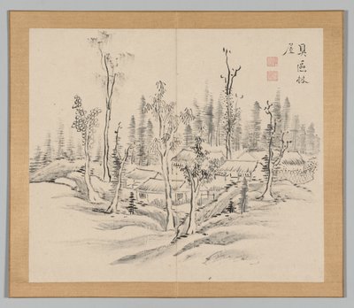 Podwójny Album Studiów Krajobrazowych wg Ikeno Taiga, t. 2 s. 23, XVIII w. autorstwa Aoki Shukuya