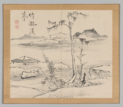 Podwójny Album Studiów Krajobrazowych wg Ikeno Taiga, t. 2 s. 24, XVIII w. autorstwa Aoki Shukuya