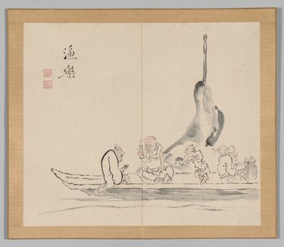 Podwójny Album Studiów Krajobrazowych wg Ikeno Taiga, t. 2 s. 28, XVIII w. autorstwa Aoki Shukuya