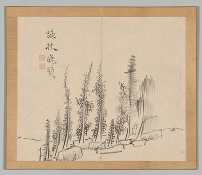 Podwójny Album Studiów Krajobrazowych wg Ikeno Taiga, t. 2 k. 30, XVIII w. autorstwa Aoki Shukuya