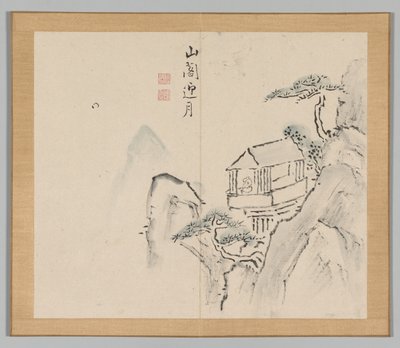 Podwójny Album Studiów Krajobrazowych wg Ikeno Taiga, t. 2 s. 31, XVIII w. autorstwa Aoki Shukuya