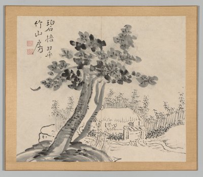 Podwójny Album Studiów Krajobrazowych wg Ikeno Taiga, t. 2 s. 32, XVIII w. autorstwa Aoki Shukuya