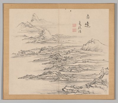 Podwójny Album Studiów Krajobrazowych wg Ikeno Taiga, t. 2 s. 5, XVIII w. autorstwa Aoki Shukuya