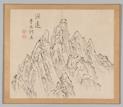 Podwójny Album Studiów Krajobrazowych wg Ikeno Taiga, t. 2 s. 6, XVIII w. autorstwa Aoki Shukuya