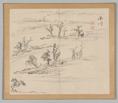 Podwójny Album Studiów Krajobrazowych wg Ikeno Taiga, t. 2 s. 9, XVIII w. autorstwa Aoki Shukuya
