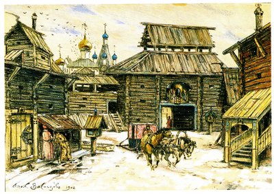 Stara Moskwa. Drewniane Miasto, 1902 autorstwa Apollinari Mikhailovich Vasnetsov