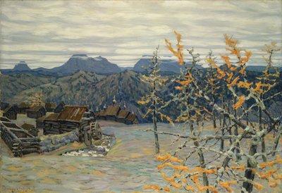 Wioska na Uralu autorstwa Apollinari Mikhailovich Vasnetsov