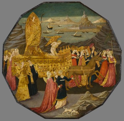 Triumf czystości, około 1450-1460 (tempera i złoty płatek na panelu) autorstwa Apollonio di Giovanni di Tommaso