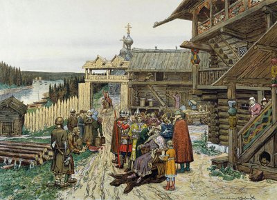 Dwór Feudalnego Księcia Rosyjskiego, 1908. autorstwa Appolinari Mikhaylovich Vasnetsov