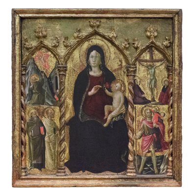 Madonna z Dzieciątkiem na tronie, ok. 1420-22 (tempera na drewnie) autorstwa Arcangelo di Cola da Camerino