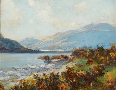 Scena góralska z podlewaniem bydła (olej na płótnie) autorstwa Archibald Kay