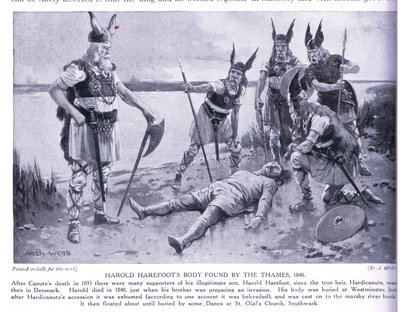 Ciało Harolda Harefoota znalezione przez Tamizę AD1040, lata 20. autorstwa Archibald Webb