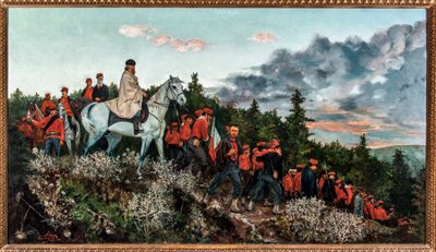 Bitwa pod Mentaną stoczona 3 listopada 1867 (olej na płótnie autorstwa Archimede Tranzi