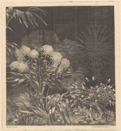 Wnętrze z kwiatami w wazonach i roślinami w doniczkach autorstwa Arend Hendriks (signed by artist)