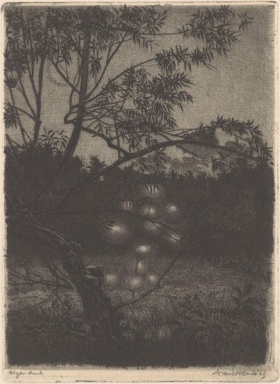 Ogród ze świecącym drzewem autorstwa Arend Hendriks (signed by artist)