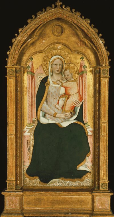 Madonna z Dzieciątkiem na tronie, autorstwa Aretino Luca Spinello or Spinelli