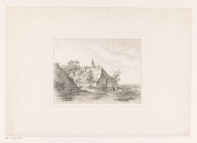 Krawędź wioski z kobietą wybielającą pranie autorstwa Arie Ketting de Koningh (attributed to)