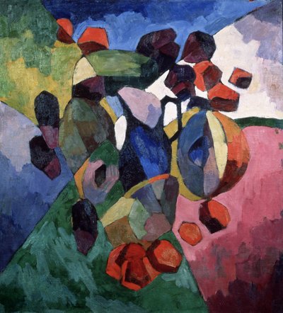 Niebieski dzban i owoce, 1913 autorstwa Aristarkh Vasilievic Lentulov