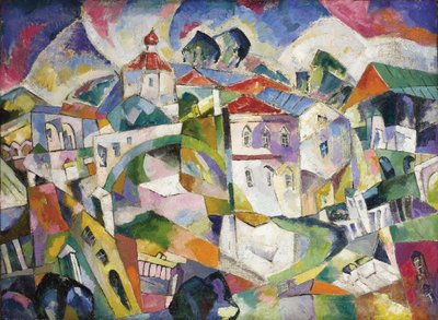 Kubistyczny pejzaż miejski, lata 1910 autorstwa Aristarkh Vasilievic Lentulov