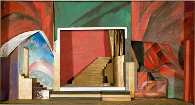 Makieta dekoracji do opery Demon Rubinsteina (drewno, karton, tkanina, gwasz) autorstwa Aristarkh Vasilievic Lentulov