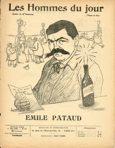 Okładka „”Mężczyźni dnia””, Satyryczna w B & W autorstwa Aristide Delannoy