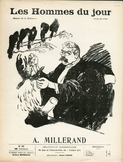 Okładka „”Les Hommes du jour””, numer 36, Satyryczny w B&W autorstwa Aristide Delannoy