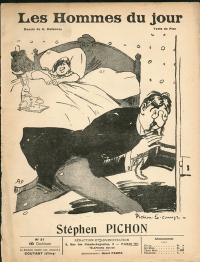 Okładka „Mężczyzn dnia”, ok. 1905 r. – Ilustracja Aristide Delannoy (1874-1911): Sypialnia – Marianne, Pichon Stephen (1857-1933) autorstwa Aristide Delannoy