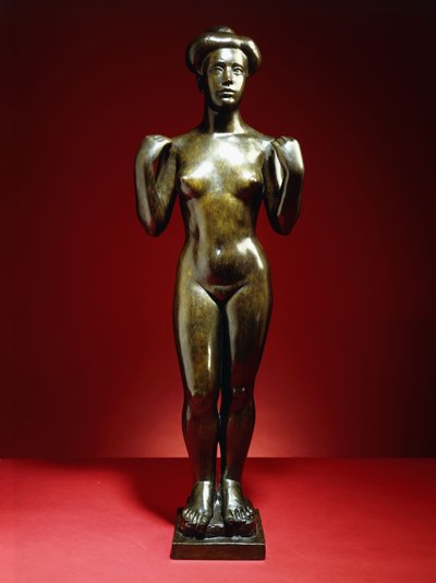 Kąpiący się z podniesionymi rękami; Baigneuse, aux Bras Leves, ok. 1900 (brąz z zielono-brązową patyną) autorstwa Aristide Maillol